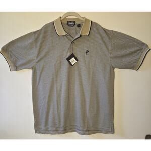 New Ashworth Weather Systems Dry Tech Polo Men L Green Herringbone Quick Dry
